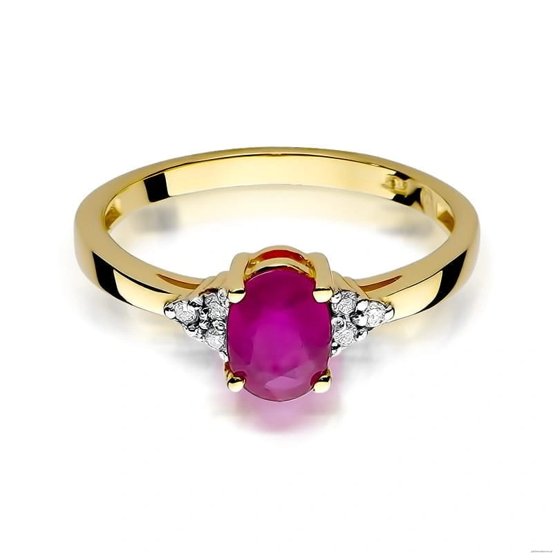 Pierścionek W308 Rubin 1,00ct żółte złoto
