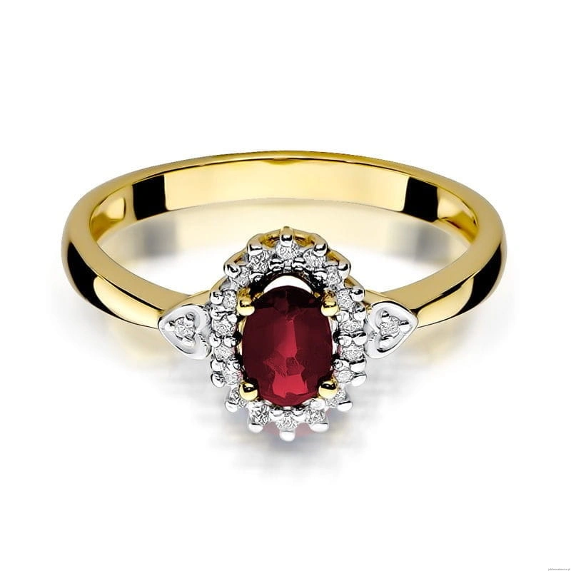Pierścionek W312 Rubin 0,60ct żółte złoto