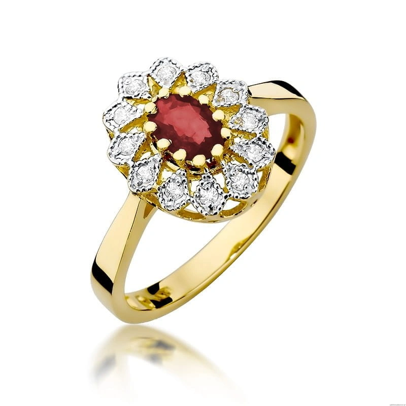 Pierścionek W354 Rubin 0,60ct żółte złoto