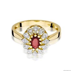 Pierścionek W354 Rubin 0,60ct żółte złoto