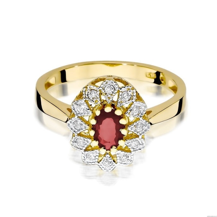Pierścionek W354 Rubin 0,60ct żółte złoto