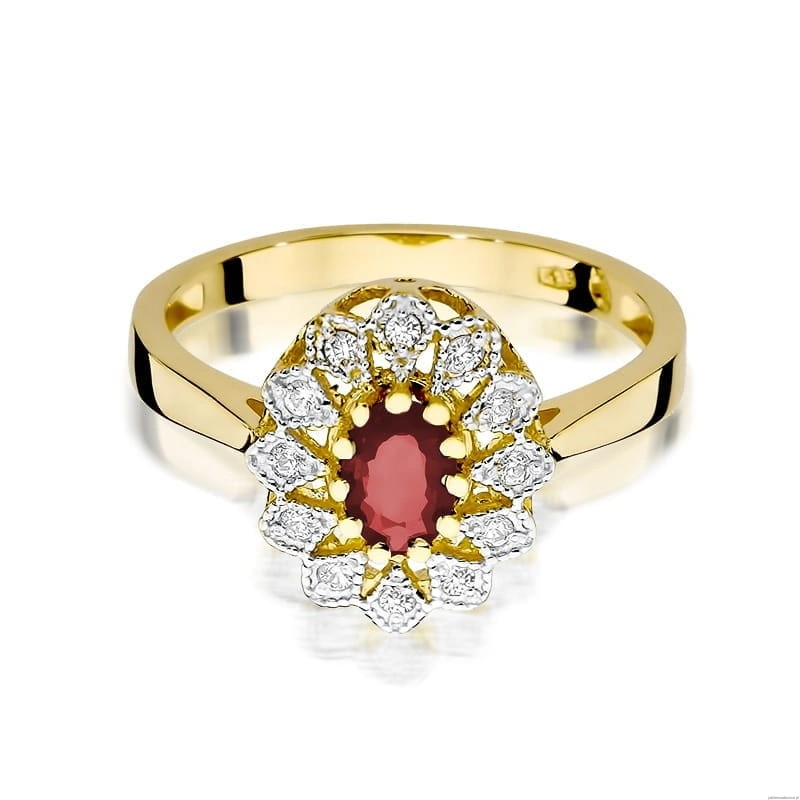Pierścionek W354 Rubin 0,60ct żółte złoto