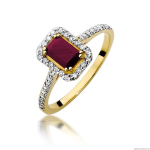 Pierścionek W403 Rubin 0,80ct żółte złoto