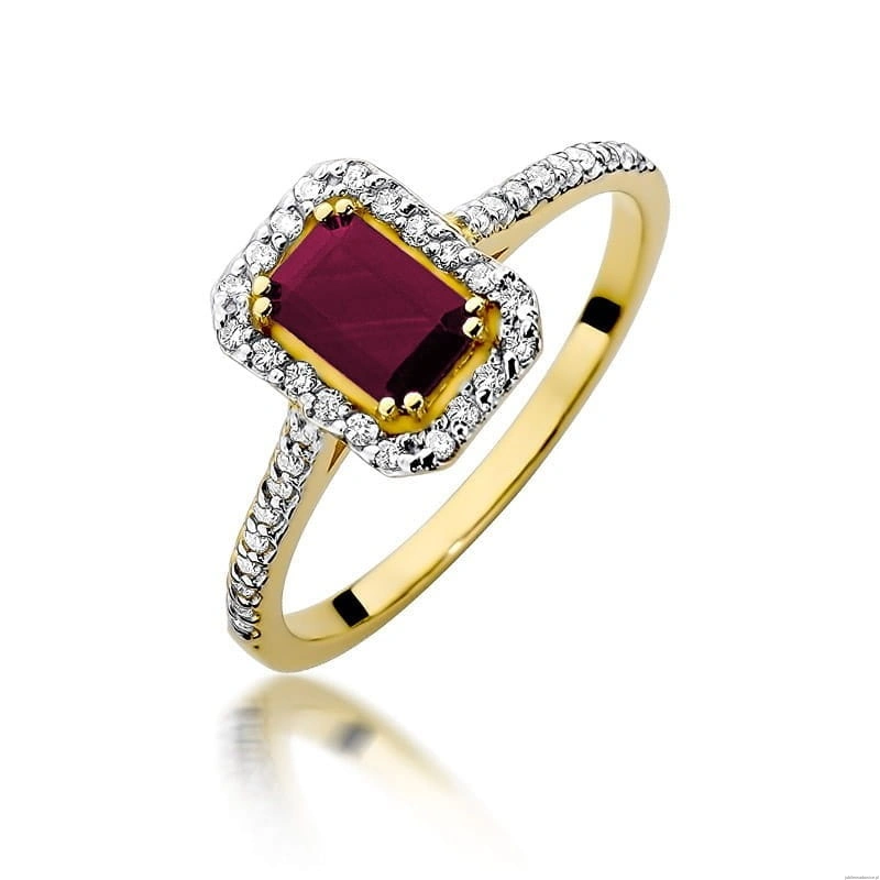 Pierścionek W403 Rubin 0,80ct żółte złoto
