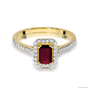 Pierścionek W403 Rubin 0,80ct żółte złoto