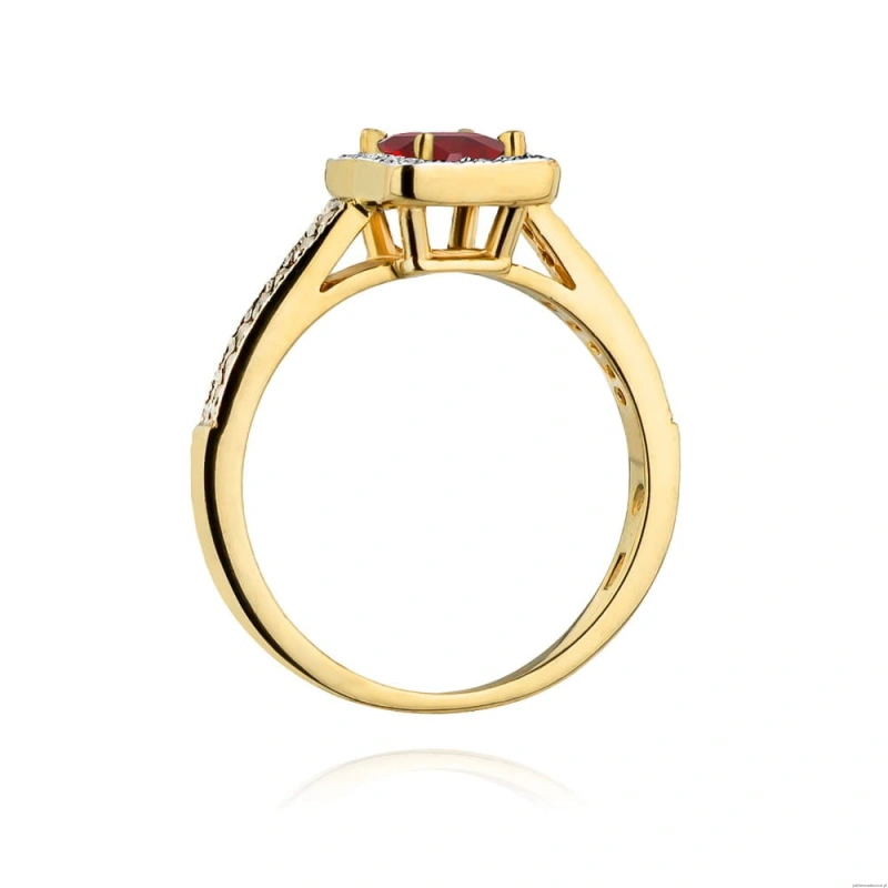 Pierścionek W403 Rubin 0,80ct żółte złoto