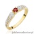 Pierścionek W411 Rubin 0,10ct żółte złoto