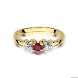 Pierścionek W414 Rubin 0,15ct żółte złoto