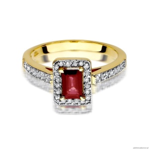 Pierścionek W422 Rubin 0,80ct żółte złoto