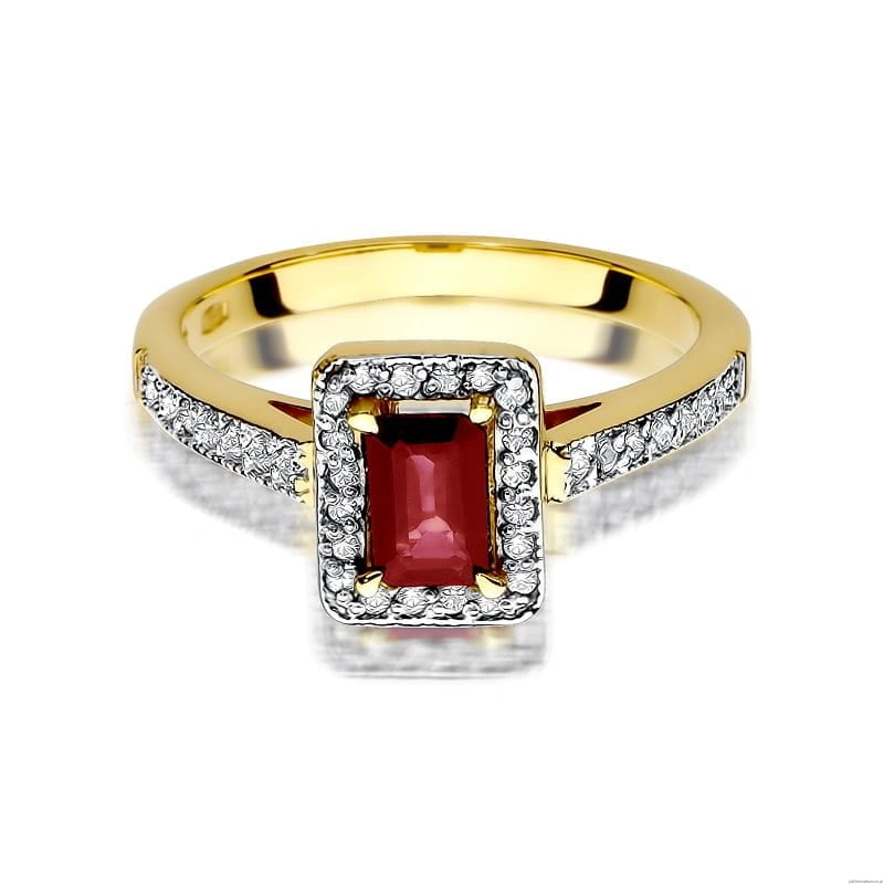 Pierścionek W422 Rubin 0,80ct żółte złoto