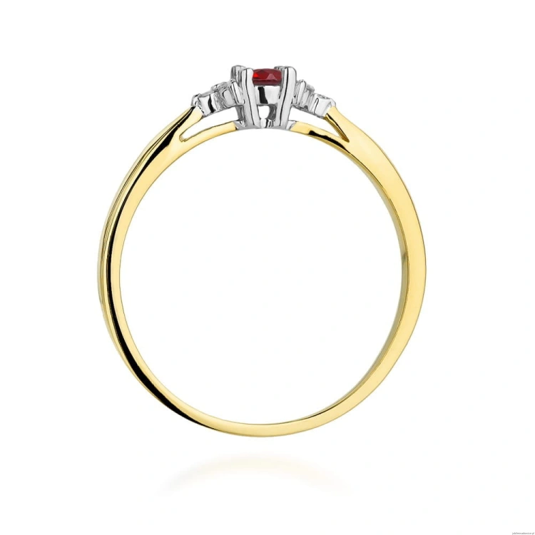 Pierścionek W428 Rubin 0,15ct żółte złoto