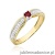 Pierścionek W449 Rubin 0,15ct żółte złoto