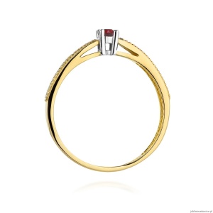 Pierścionek W449 Rubin 0,15ct żółte złoto
