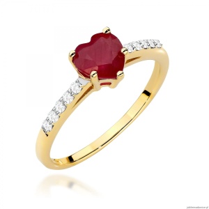 Pierścionek W486 Rubin 1,10ct żółte złoto