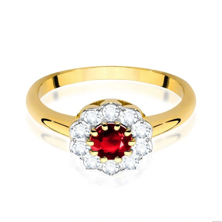 Pierścionek W529 Rubin 0,60ct żółte złoto