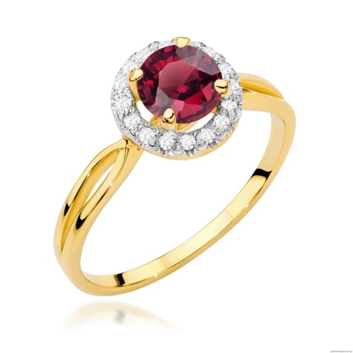 Pierścionek W538 Rubin 1,20ct żółte złoto