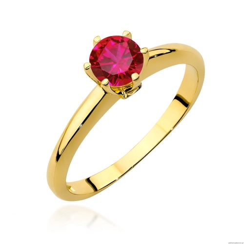 Pierścionek W557 Rubin 0,60ct żółte złoto