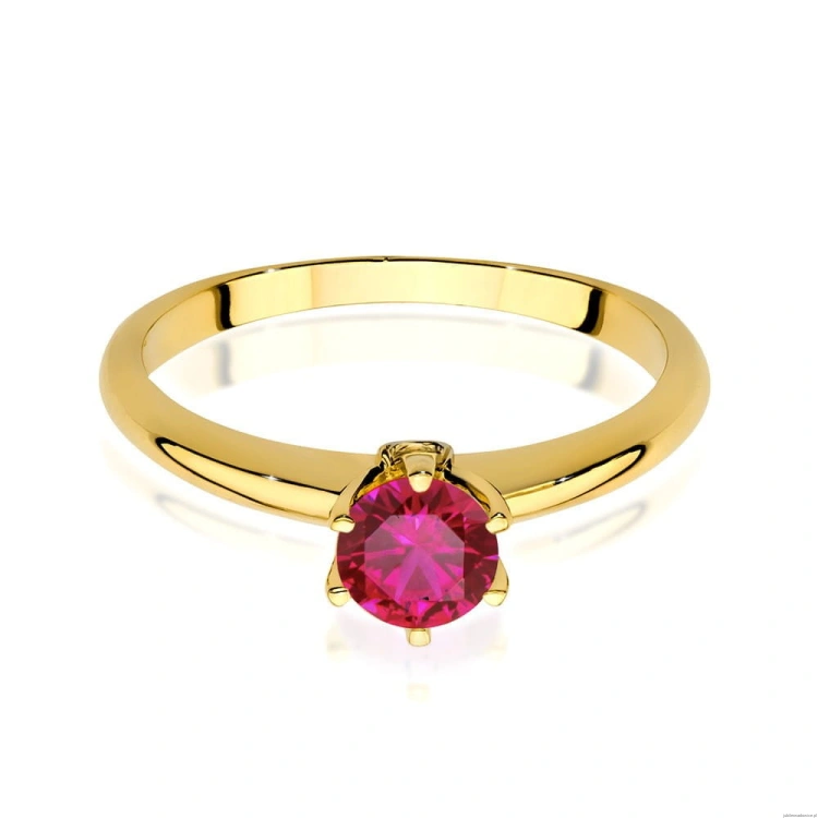 Pierścionek W557 Rubin 0,60ct żółte złoto