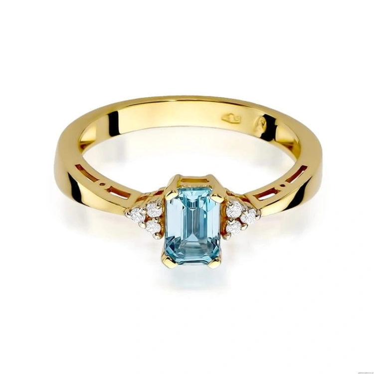 Pierścionek W002 Topaz 0,60ct żółte złoto
