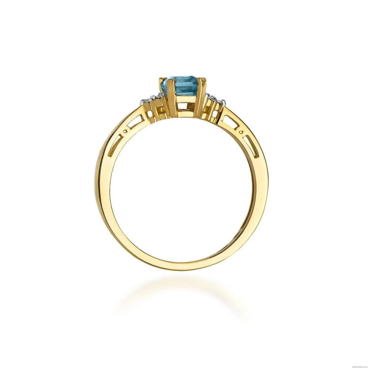 Pierścionek W002 Topaz 0,60ct żółte złoto