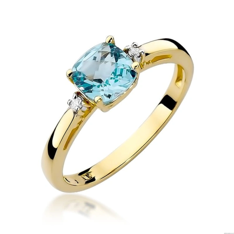 Pierścionek W003 Topaz 1,10ct żółte złoto