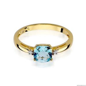 Pierścionek W003 Topaz 1,10ct żółte złoto