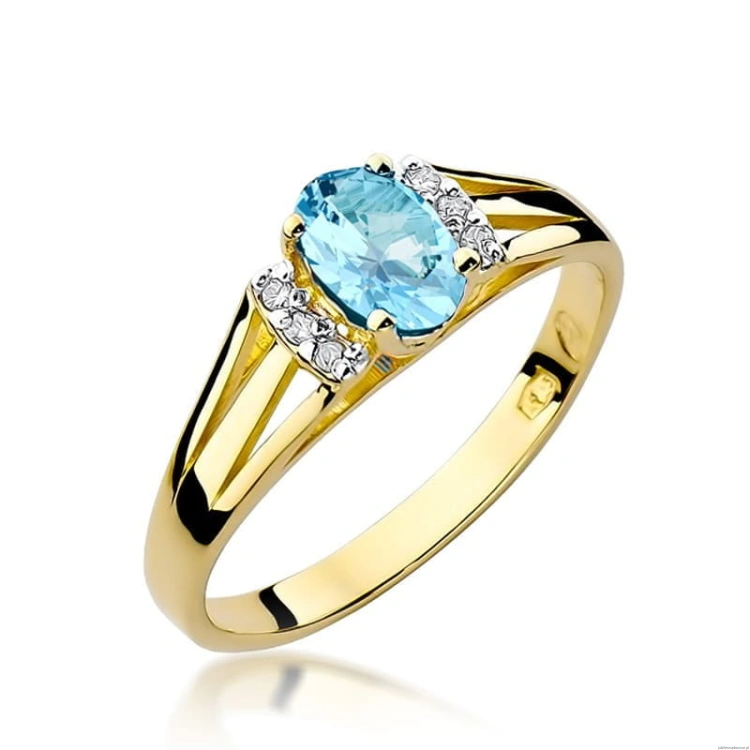 Pierścionek W005 Topaz 0,50ct żółte złoto