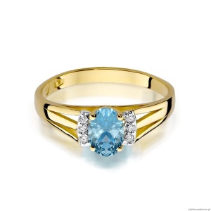Pierścionek W005 Topaz 0,50ct żółte złoto