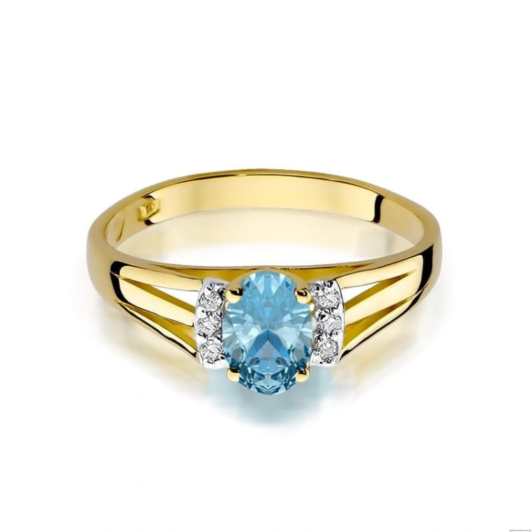 Pierścionek W005 Topaz 0,50ct żółte złoto