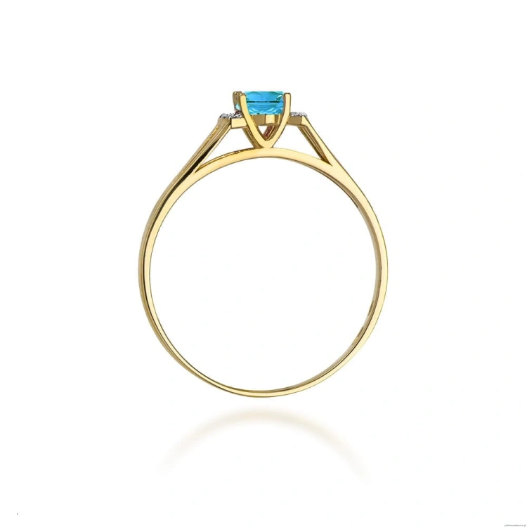 Pierścionek W005 Topaz 0,50ct żółte złoto