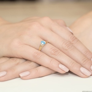 Pierścionek W005 Topaz 0,50ct żółte złoto