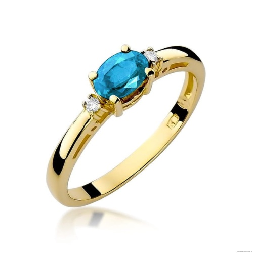 Pierścionek W006 Topaz 0,50ct żółte złoto
