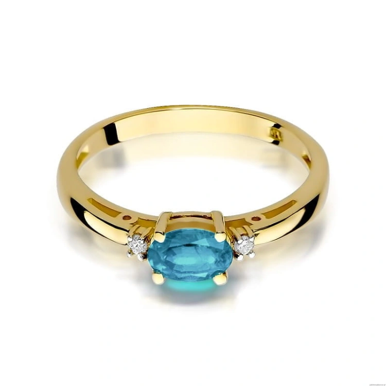 Pierścionek W006 Topaz 0,50ct żółte złoto