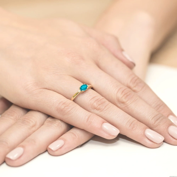 Pierścionek W006 Topaz 0,50ct żółte złoto