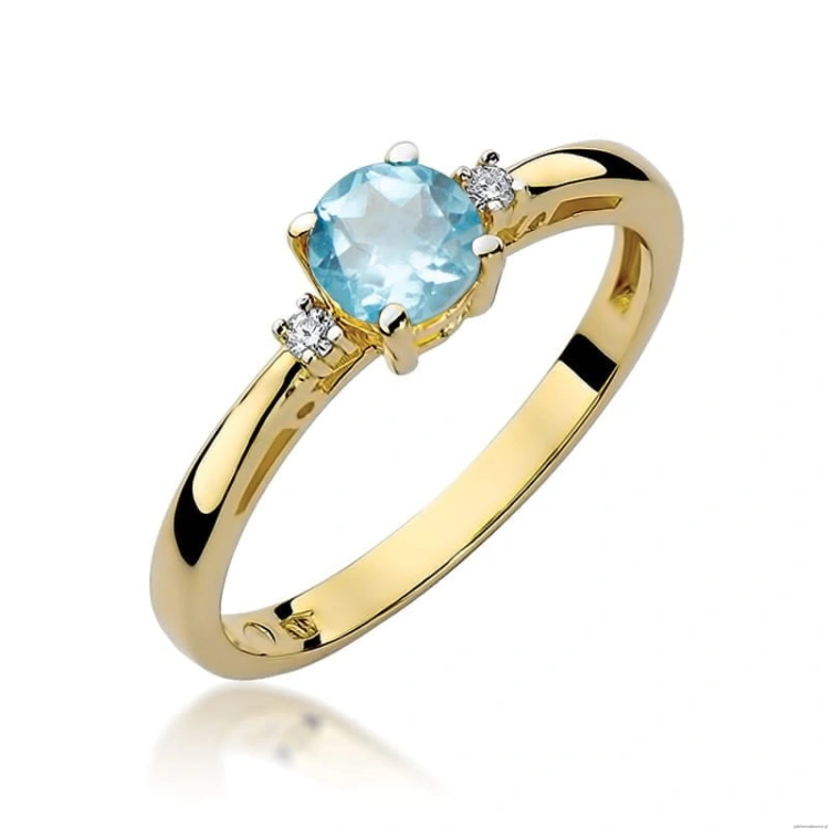 Pierścionek W010 Topaz 0,50ct żółte złoto