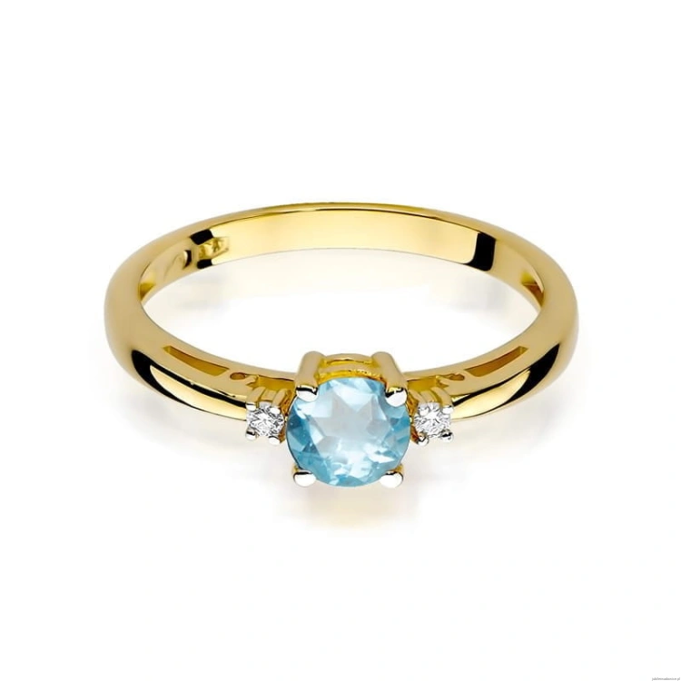 Pierścionek W010 Topaz 0,50ct żółte złoto