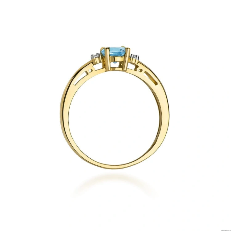 Pierścionek W010 Topaz 0,50ct żółte złoto