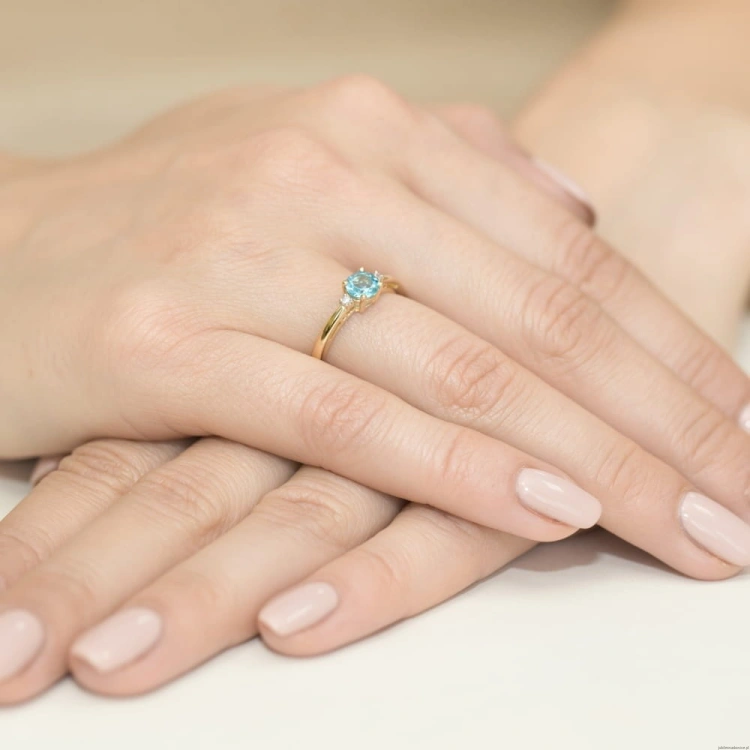 Pierścionek W010 Topaz 0,50ct żółte złoto