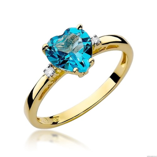 Pierścionek W012 Topaz 1,20ct żółte złoto