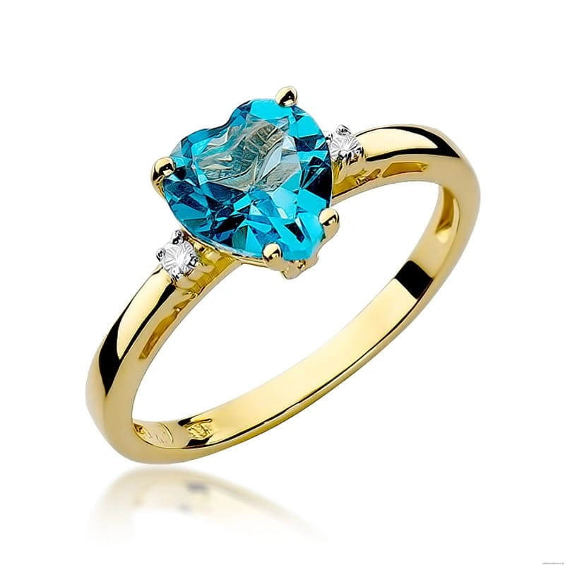 Pierścionek W012 Topaz 1,20ct żółte złoto