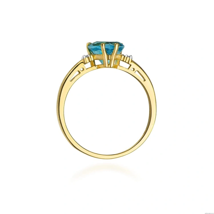 Pierścionek W012 Topaz 1,20ct żółte złoto
