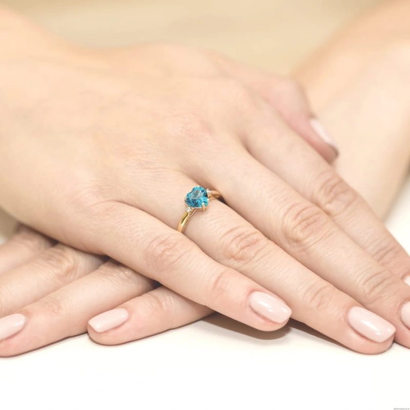 Pierścionek W012 Topaz 1,20ct żółte złoto
