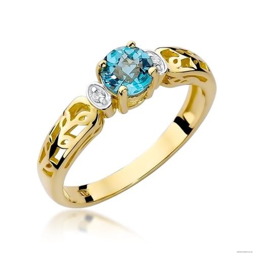Pierścionek W014 Topaz 0,50ct żółte złoto