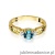 Pierścionek W014 Topaz 0,50ct żółte złoto