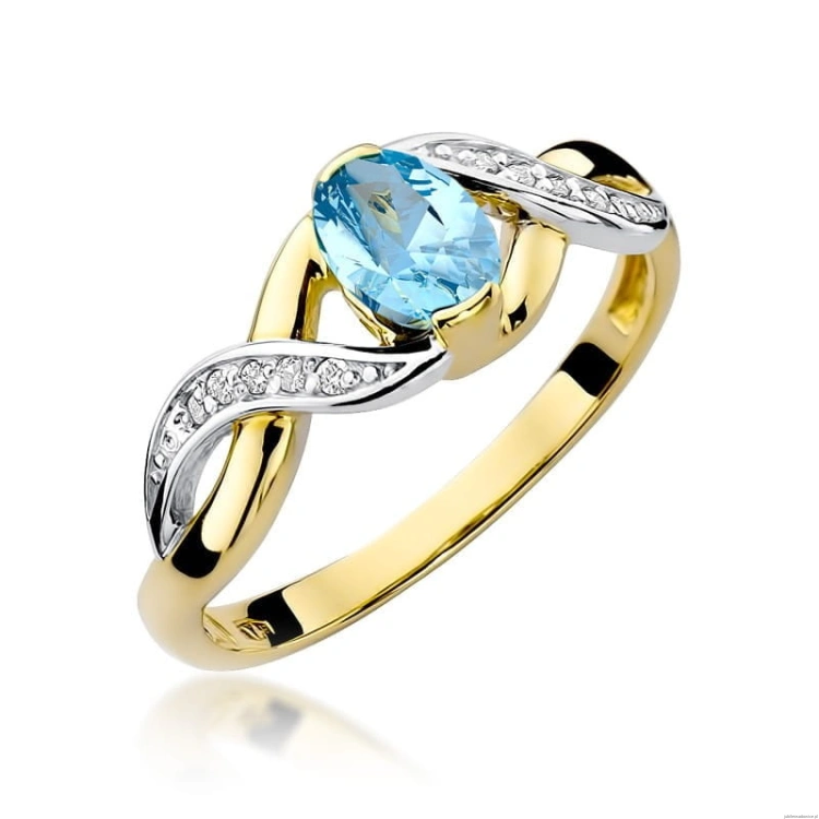 Pierścionek W028 Topaz 0,50ct żółte złoto