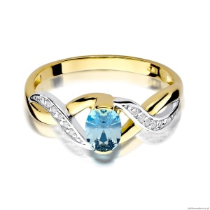 Pierścionek W028 Topaz 0,50ct żółte złoto