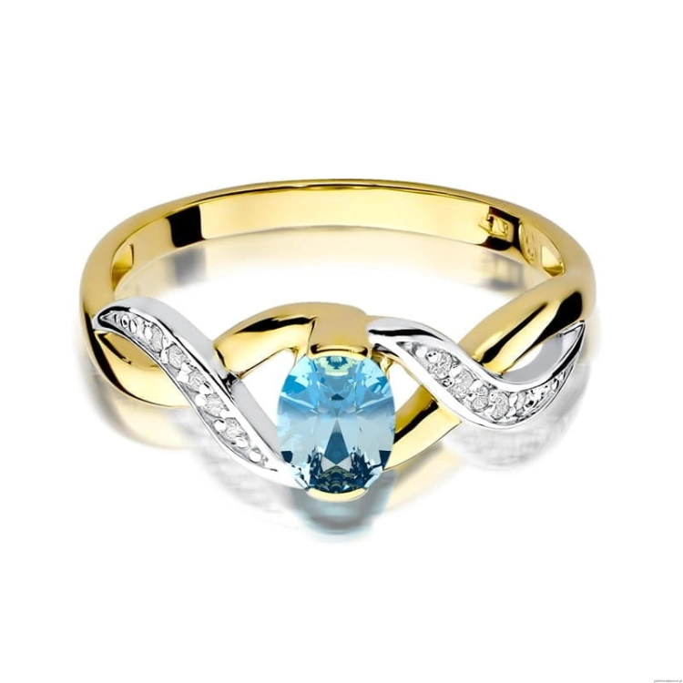 Pierścionek W028 Topaz 0,50ct żółte złoto