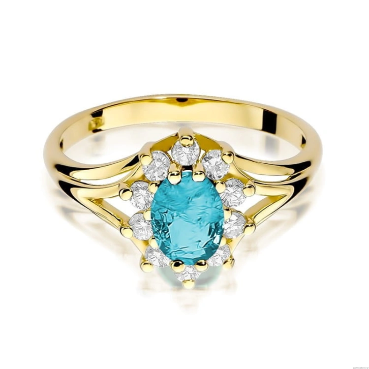 Pierścionek W037 Topaz 0,90ct żółte złoto