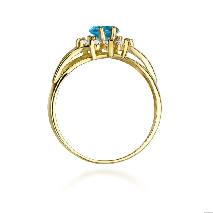 Pierścionek W037 Topaz 0,90ct żółte złoto