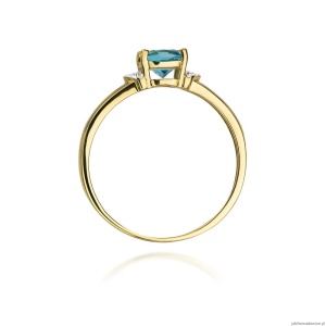 Pierścionek W039 Topaz 0,70ct żółte złoto